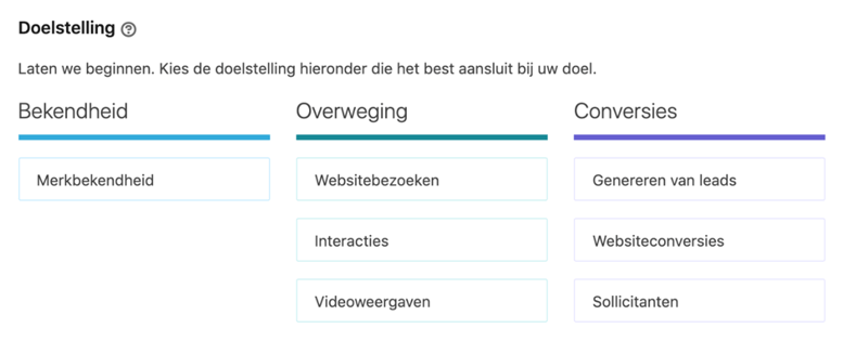 Doelstellingen LinkedIn advertenties