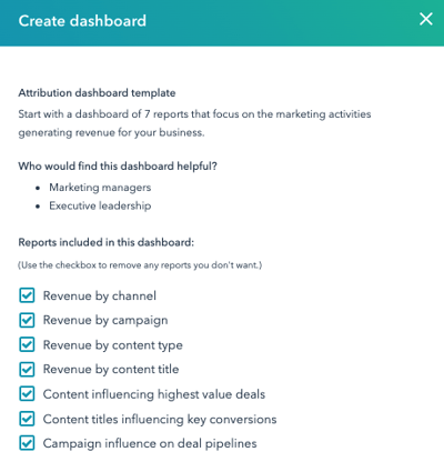 Standaard rapporten in het Attribution Dashboard