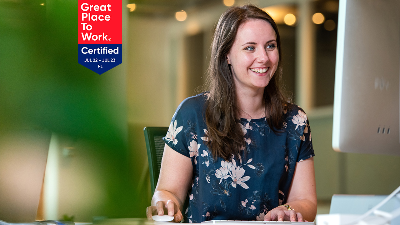 Cherinda aan het werk bij Bright